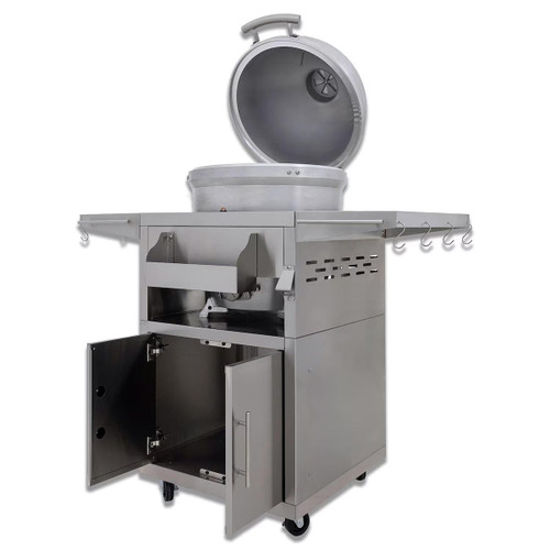 Blaze 20" Cast Aluminum Kamado with Cart | Unique tongue and groove design provides an exceptional seal with no heat loss