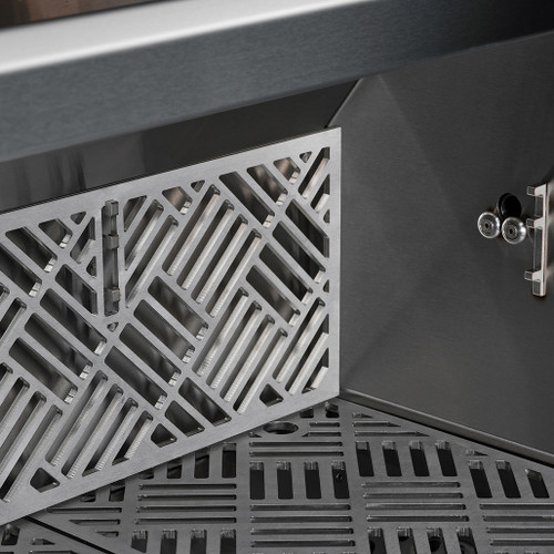 Kalamazoo K1000 Freestanding Hybrid Fire Grill with Burner | Flip-up warming rack Kalamazoo K1000 Freestanding Hybrid Fire Grill with Burner | Flip-up warming rack