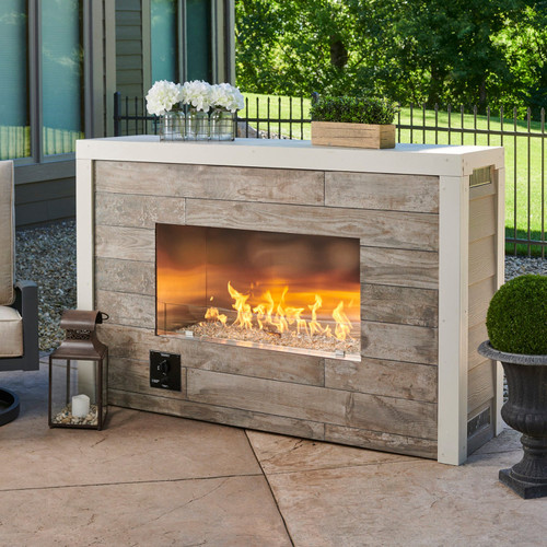 Outdoor Greatroom 72" Singled Sided Ready to Finish Gas Fireplace | Provides the ultimate privacy wall between your dining area and what's on the other side