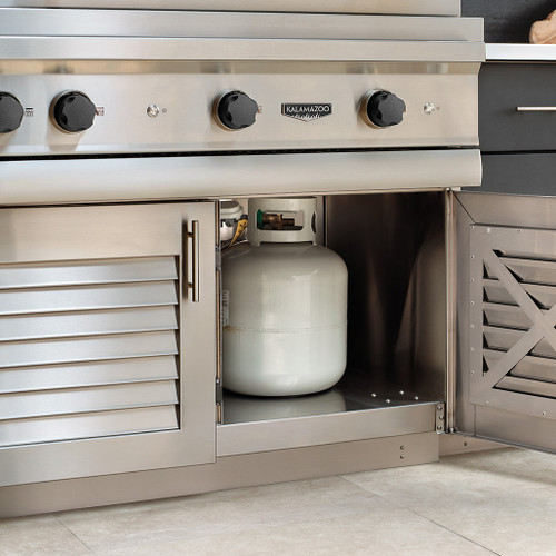 Kalamazoo K54 Echo Built-In Gas Grill | Natural gas, bulk liquid propane or 20-pound liquid propane cylinder (with with K-DBC54-LVP ventilated base cabinet) Kalamazoo K54 Echo Built-In Gas Grill | Natural gas, bulk liquid propane or 20-pound liquid propane cylinder (with with K-DBC54-LVP ventilated base cabinet)