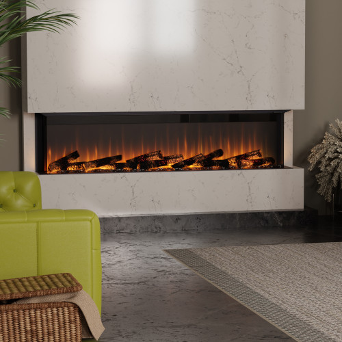 Dimplex Ignite Ultra 74-Inch Linear Electric Fireplace | True design versatility with your choice of four installation options in one fireplace: front-facing, left-corner, right-corner, or bay-style. Simply remove the side panel(s) to customize to your needs.