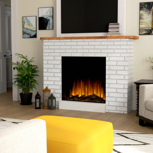 Dimplex 36" Ignite Aspire Electric Firebox | Flame effect delivers a true fire experience with lifelike logs and embers that pulse in sync, new natural flame colors, and authentic crackling wood sounds