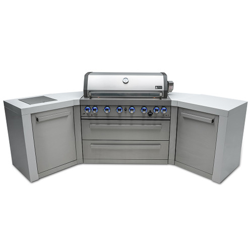 Mont Alpi 6-Burner Deluxe Island with 45-Degree Corners | 6-burner grill unit - 43"x23"x47"