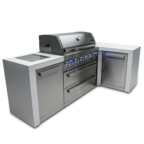 Mont Alpi 6-Burner Deluxe Island with a 90-Degree Corner | 90-degree corner cart - 23"x25"x35" Mont Alpi 6-Burner Deluxe Island with a 90-Degree Corner | 90-degree corner cart - 23"x25"x35"