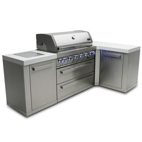 Mont Alpi 6-Burner Island with a 90-Degree Corner | 6-burner grill unit - 43"x23"x47"