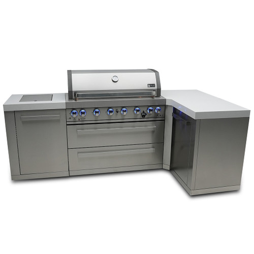 Mont Alpi 6-Burner Island with a 90-Degree Corner | 90-degree corner cart - 23"x25"x35"