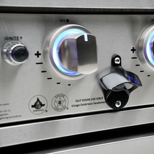 Mont Alpi 6-Burner Island with a Kegerator and a Beverage Center | Bottle Opener