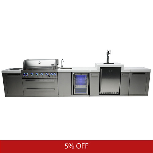Mont Alpi 6-Burner Island with a Kegerator and a Beverage Center | Promo Ends Soon!