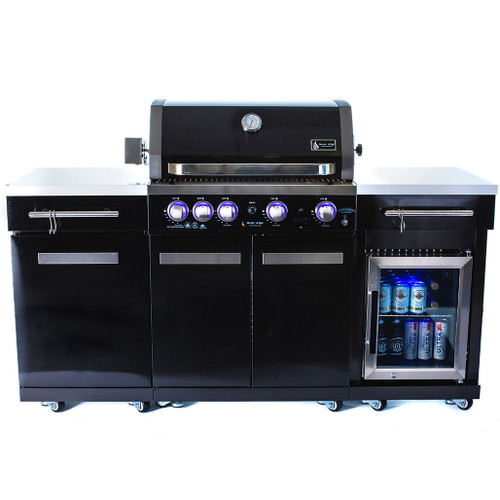 Mont Alpi Compact Island with Refrigerator | 63,000 BTU heat output for powerful cooking performance