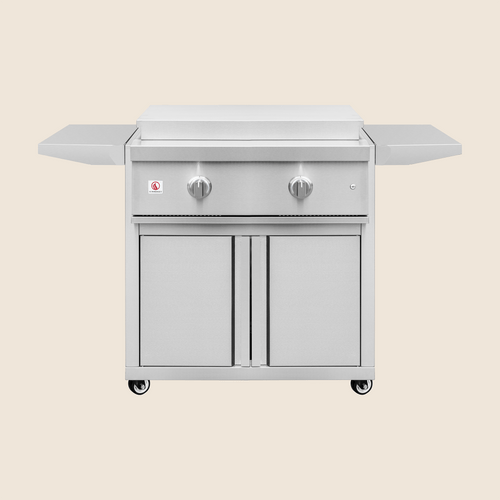 Summerset 30" Freestanding Pro Series Gas Griddle | Magnetic Latch Double Access Door w/ Propane Tank Storage