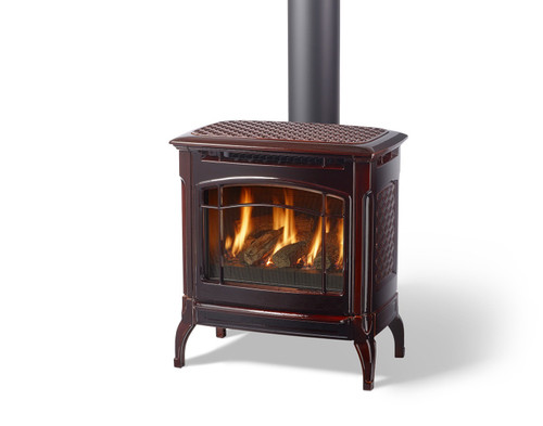 Hearthstone Champlain Gas Stove | The Champlain gas stove has been carefully designed to present a balanced, gently flickering fire on both low and high settings.