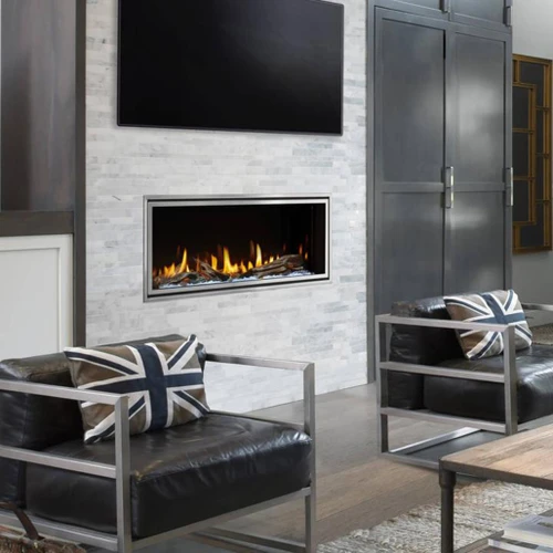 Heat N Glo Mezzo 48-Inch Linear Gas Fireplace | BATTERY BACKUP - Ensures you always have a reliable source of warmth even with a winter power outage.