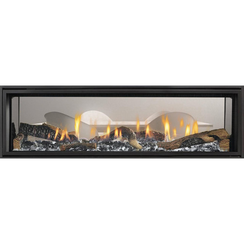Heat N Glo Mezzo 48-Inch See-Through Direct Vent Fireplace | LED EMBER BED GLOW - Adds brilliant LED lighting that deepens the flame effect and creates a more natural, cozy glow.