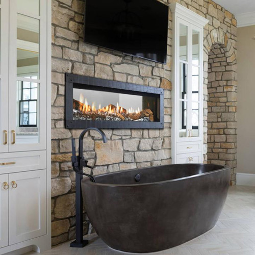 Heat N Glo Mezzo 72-Inch See-Through Direct Vent Gas Fireplace | LED EMBER BED GLOW - Adds brilliant LED lighting that deepens the flame effect and creates a more natural, cozy glow.