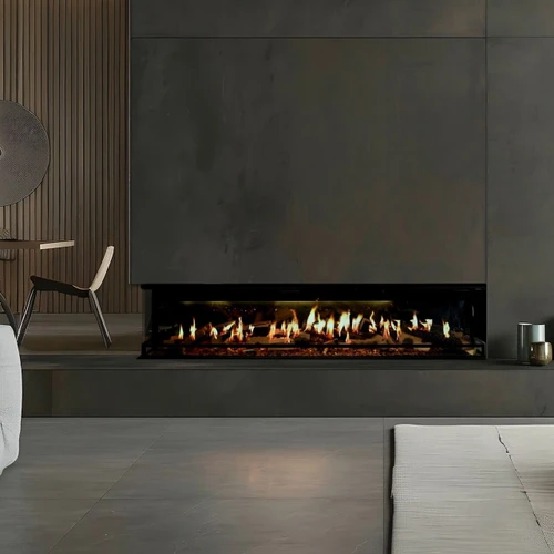 Ortal Holographic 74-Inch Electric Fireplace | Easily convert from singled sided, three sided or corner options.