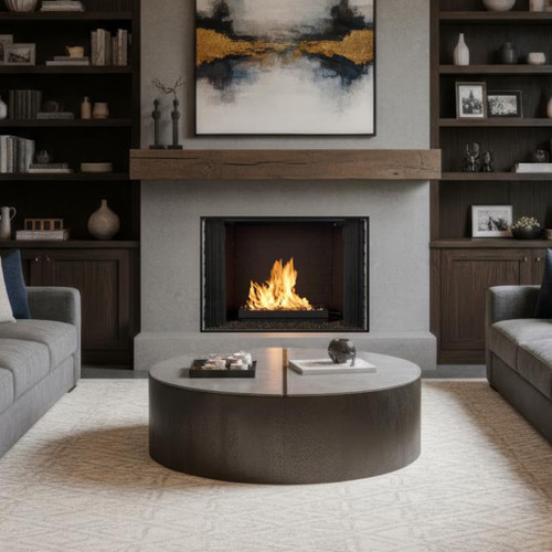 Heat N Glo Exclaim 50-Inch Wood Fireplace | The Exclaim open fireplace is a beautiful, wood-burning option.
