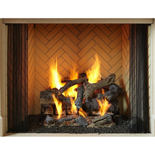 Heat N Glo 36" Rutherford Wood Fireplace | Enjoy the crackle of a real wood fire thanks to the glass-free design and the look of a site-built masonry fireplace without the price tag