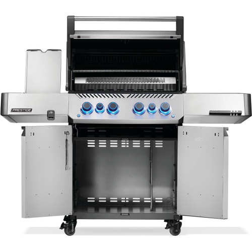 Napoleon Prestige 500 RSIB Freestanding Gas Grill | Stow-away warming rack tucks up into the grill while enhanced internal storage system in the body provides better organization Napoleon Prestige 500 RSIB Freestanding Gas Grill | Stow-away warming rack tucks up into the grill while enhanced internal storage system in the body provides better organization