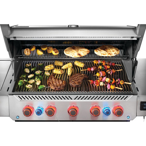 Napoleon Prestige 665 Connected RSIB Freestanding Gas Grill | Larger rotisserie with included heavy duty rotisserie kit and increased infrared sear station size