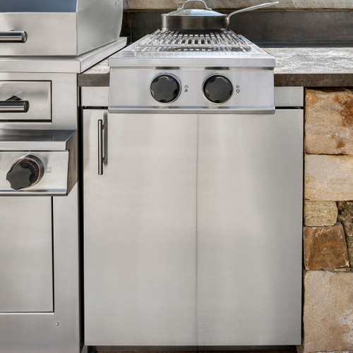 Kalamazoo 24" Signature Cooktop Cabinet | Includes all stainless steel hardware, including drawer glides