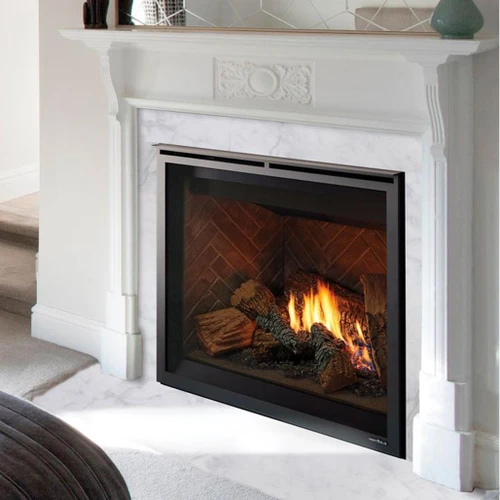 Heat N Glo 6KX 36-Inch Direct Vent Gas Fireplace | DYNAMIC THERMOSTAT - Tapers flames with rising temps to maintain comfort level.