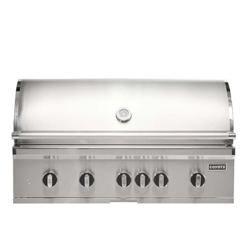Coyote 42" SL Series Built-In Gas Grill | Color-shifting LED knobs indicate temperature changes from low to high