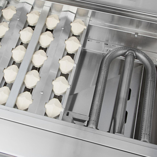 Delta Heat Dometic 32" Freestanding Gas Grill | Stainless steel grilling grates and Ceramic Briquettes facilitate even radiant heat distribution Delta Heat Dometic 32" Freestanding Gas Grill | Stainless steel grilling grates and Ceramic Briquettes facilitate even radiant heat distribution