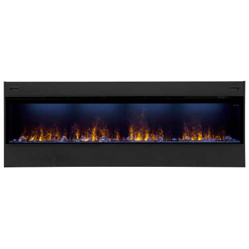 Dimplex Optimyst 86-Inch Linear Electric Fireplace | Zero-clearance firebox with slim 12" depth enables flexible built-in installation.