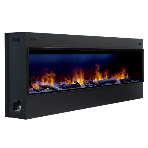 Dimplex Optimyst 86-Inch Linear Electric Fireplace | Advanced, multicolor LED lighting projects onto the flames to help create the fire illusion.