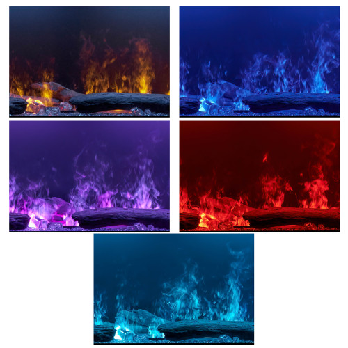 Dimplex Optimyst 86-Inch Linear Electric Fireplace | The ability to control individual lights and mix different colors provide an added level of depth. 