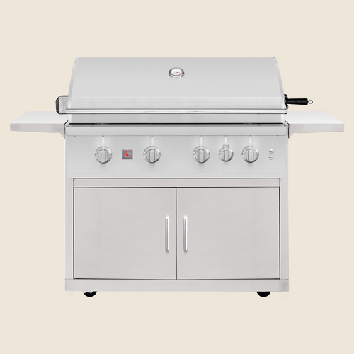 Summerset TRL Pro Series 40" Freestanding Grill | Folding Shelves & Front Locking Caster Wheels