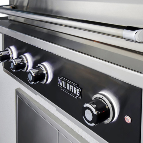 Wildfire Ranch Pro 30-Inch Freestanding Black Stainless Steel Gas Grill | The lights add a little drama to your cooking performance