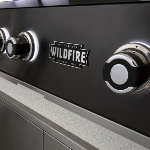 Wildfire Ranch Pro 42-Inch Freestanding Black Stainless Steel Gas Grill | LED Lite Control Knobs