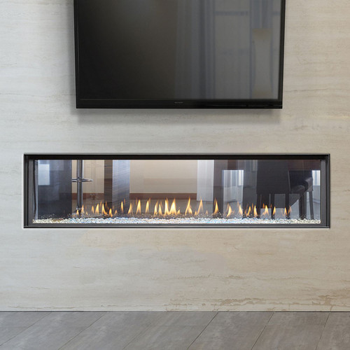 Montigo 72" Distinction See-Through Direct Vent Gas Fireplace | An ultra modern see through direct vent gas fireplace with a generous 2-way landscape viewing area and concealed linear burner Montigo 72" Distinction See-Through Direct Vent Gas Fireplace | An ultra modern see through direct vent gas fireplace with a generous 2-way landscape viewing area and concealed linear burner
