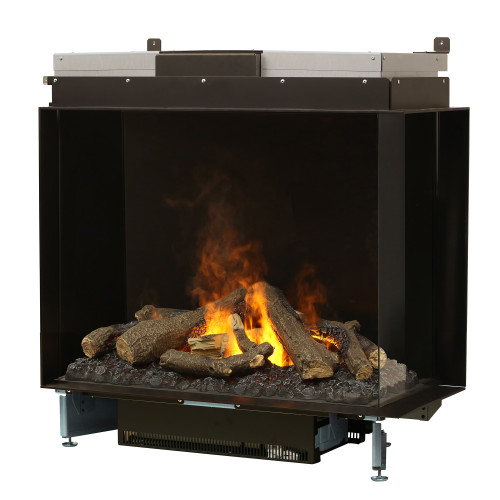 Dimplex Optimyst e-Matrix 37-Inch Right Corner Water Vapor Electric Fireplace | To please even more senses, the e-MatriX makes an impact with sounds of a crackling fire.