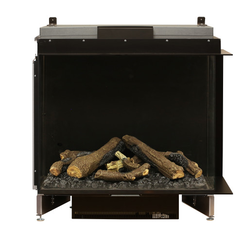 Dimplex Optimyst e-Matrix 37-Inch Right Corner Water Vapor Electric Fireplace | Let the pulsating lights beneath the logs dazzle and shine through for a lifelike burning effect.