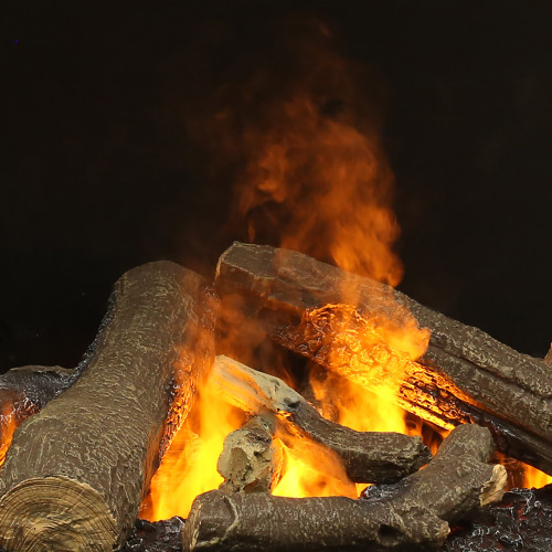Dimplex Optimyst e-Matrix 37-Inch Right Corner Water Vapor Electric Fireplace | The combination of the vapor flames dancing through the logs with the illusion of loose embers creates an authentic experience.