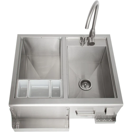 Blaze 30-Inch Beverage Center with Sink & Ice Bin Cooler | Hot and cold water faucet