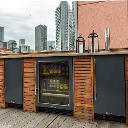 True 24" Dual Tap Beverage Dispenser with Overlay Panel Door | True Precision Control® with steel touch technology and readout provides digital accuracy.