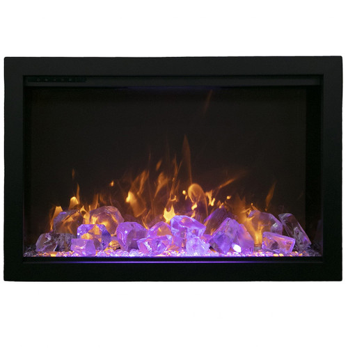 Amantii TRD 44" Bespoke Indoor/Outdoor Electric Fireplace | Vibrant, multi-colored state of the art flame presentation – change from Yellow to Orange to Red with just a click of the remote