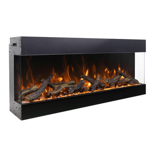 Amantii Tru View 85" Bespoke Electric Fireplace | Two (2) quality Wifi connected featured audio speakers deliver a fire crackling sound
