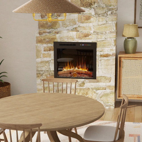 Dimplex Vital Spark 28-Inch Electric Firebox | Control flame and heat settings using the Glen Dimplex Connect app, remote control, or built-in touch controls.