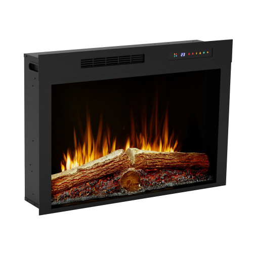 Dimplex Vital Spark 33-Inch Electric Firebox | Molded logs, a glowing ember bed, and crackling sound effects create a realistic fireside experience.