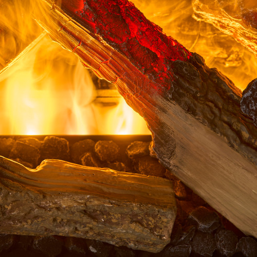 Dimplex Optimyst Revive 25-Inch Water Vapor Fireplace | Immerse yourself in the experience with a realistic log set molded from real logs, complete with lifelike charring for an authentic touch.