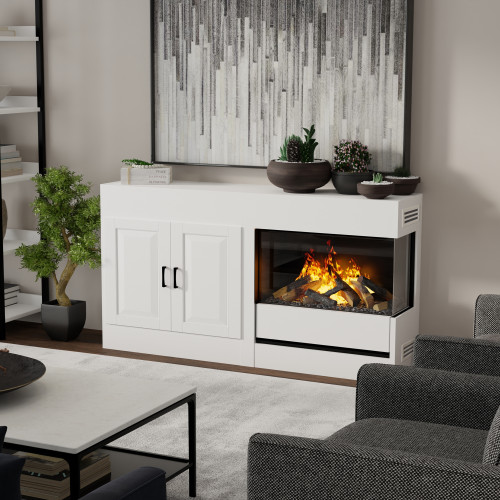 Dimplex Optimyst Aura 30-Inch Water Vapor Fireplace | Enjoy piece of mind with a tempered glass design that remains cool to touch.