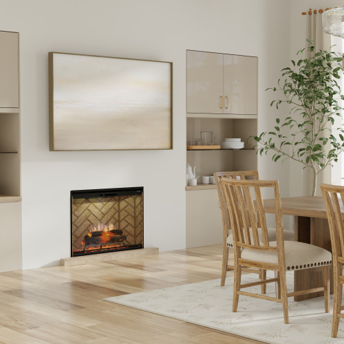 Dimplex Revillusion 24-Inch Firebox | The Revillusion® Built-In Electric Firebox is a recessed electric fireplace designed to deliver a more natural flame experience and supplemental heat in residential living spaces.