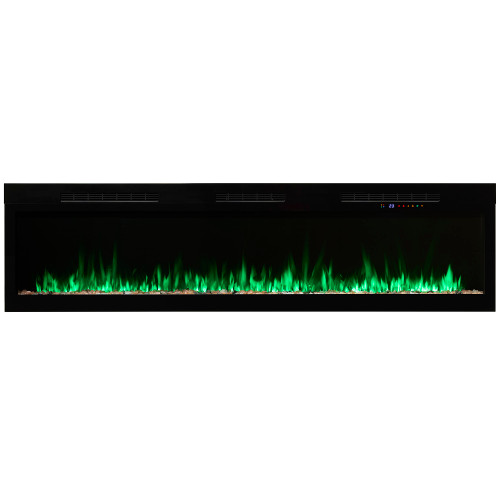 Dimplex Vital Sense 74-Inch Electric Fireplace | Efficient supplemental heating with a fan‑forced heater for spaces up to 1,000 sq. ft.