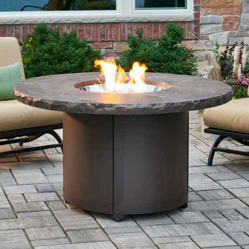 Outdoor Greatroom 48" Beacon Round Gas Fire Pit Table | 55,000 BTU rated Crystal Fire stainless steel burner provides a beautiful, full flame
