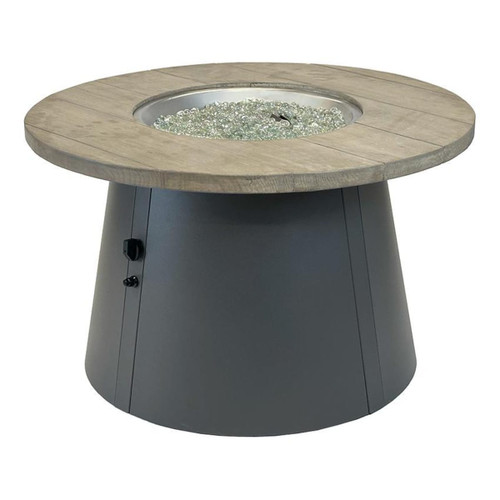 Outdoor Greatroom 41" Cirvalo Round Gas Fire Pit Table | Adjustable feet for stability on uneven ground
