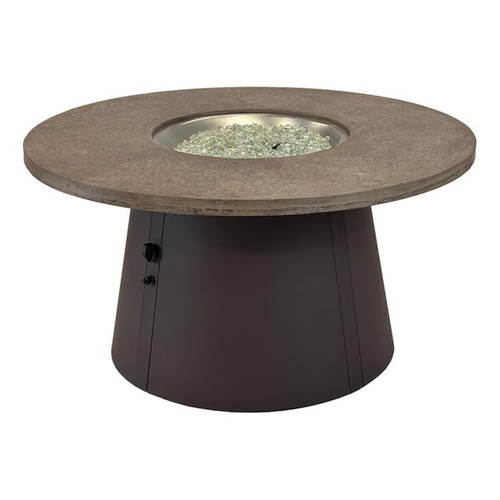 Outdoor Greatroom 48" Cirvalo Round Gas Fire Pit Table | Adjustable feet for stability on uneven ground
